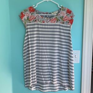 Womens Lg Matilda Jane Stripe/Floral shirt